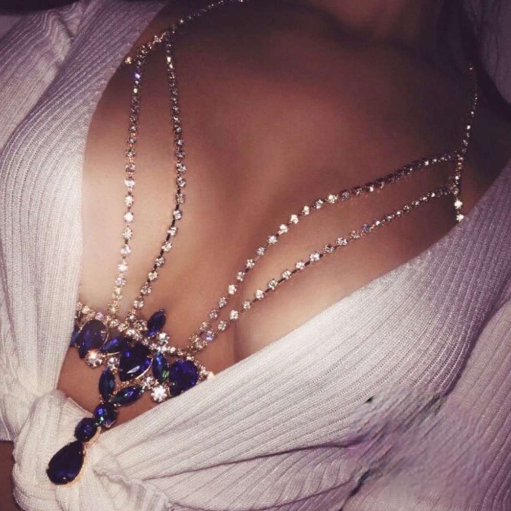 Body chain White and silver stones - Picture 2 of 9